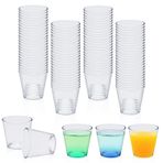 Ricofot Plastik likör bardakları, 100 adet plastik likör bardağı, plastik, tekrar kullanılabilir plastik shot bardağı, meyve suyu, bira, votka, limonata ve çeşitli içecekler için uygundur