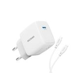 Ricomm 20 W GAN USB-C QC4.0 PD Hızlı Şarj Cihazı+2 mt Type-C 60 W Şarj Kablosu