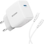 Ricomm 33W Gan Usb-C Şarj Aleti Pps Pd & iPad & Android & & Xiaomi Uyumlu Hızlı Şarj Cihazı + 2 Metre Type-C 60W Şarj Kablosu - Beyaz