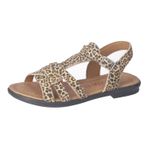 RICOSTA Kayışlı sandalet Birte – kaymaz kız sandaletleri – çocuklar için düz sandalet – gerçek deri sandalet, Çöl 680, 39 EU