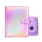 Rieibi 128 Cepli Mini Fotoğraf Albümü, Fujifilm Instax Mini Evo/11/8/9/7s/25/70/90 Anında Kamera için Cüzdan PU Deri Fotoğraf Albümü, Polaroid için Parlak Renkli Fotoğraf Albümü