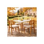 RİGATO ferramente Santa 4 Kişilik Masa Sandalye Takımı 120x75 cm | Ahşap Ayaklı Modern Mutfak Yemek Masası Takımı