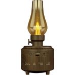 Rigour Fioplus Nostaljik Gaz Lambalı Görünümlü Klasik hoparlör Kahverengi Çoklu Bağlantı Radyo, Bluetooth, Usb, Tf, Aux