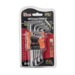 Rigour Qtools 9 Parça Çelik Kısa Alyan Takımı Tork Anahtarı Seti Yıldız Uçlu