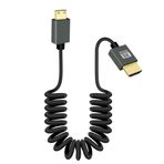 RIIEYOCA Mini HDMI - HDMI Kısa Sarılmış Kablo, 48 Gbps Yüksek Hızlı Mini HDMI2.1 8K@60Hz Destekler, Kamera, Kamera, PC, Monitör ile Uyumlu (Normal)