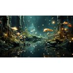 Riivvdise Fantezi Akvaryum Arka Plan Kaya Çiçekleri Sakin Su Sahnesi Teraryum Fon Fantezi Işıklar Balık Tankı Arka Plan Sürüngen Habitat Fon Akvaryum Poster Duvar Kağıdı Dekor Vinil 48x24 inç
