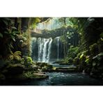 Riivvdise Şelale Akvaryum Arka Plan Doğa Gizli Hazineler Teraryum Fonu Tropikal Bitkiler Akarsu Taş Köprü Balık Tankı Arka Plan Sürüngen Habitat Fon Tank Duvar Kağıdı Poster Vinil 61 x 30 cm