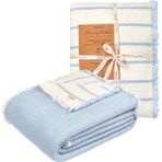 Rikka Home 6 Kat Dolgulu Muslin Yorgan 230X250 cm – %100 Pamuk Battal Boy, Nefes Alabilen 4 Mevsim Yorgan & Battaniye - Gök Mavisi - 230 x 250 cm