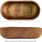 Rikkat Ahşap Bade Oval Ceviz Kase - Doğal Ahşap Çerezlik ve Salata Kasesi - Ceviz - Ahşap - 20 cm (Küçük Boy)