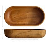 Rikkat Ahşap Bade Oval Ceviz Kase - Doğal Ahşap Çerezlik ve Salata Kasesi - Ceviz - Ahşap - 26 cm (Büyük Boy)