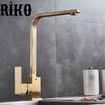 Riko Kare Mutfak Eviye Muslugu 7 Yil Garantili Cift Su Girisli Gold Kaplama