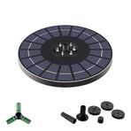 Riloer 4/6W Evrensel LED Güneş Çeşmesi Pompası, Kuş Banyoları Bahçe Balık Tankı Göleti Akvaryum Dekorasyonu, Güneş Çemberi Güneş Pompası, 5 Çeşme Stilleri Nozullu, 1500mAh Pil ile