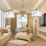 Rima 3 Kollu Eskitme Kristalli Taşlı Modern Tasarım Salon-Yatak Odası Kristal Salon Avize eskitme