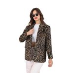 RİMA Kadın Kaşe Ceket Leopar desenli S
