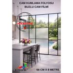 RİMAFOL CAM KUMLAMA FOLYOSU BUZLU CAM FİLMİ ofis -ev-mutfak pencere-cam balkon duşakabin 68cmx8metre