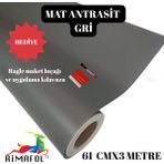 Rimafol Mat Antrasit Gri Yapışkanlı Folyo Mutfak Dolap ve Mobilya Kaplama Folyosu 61CMX3METRE - 61 x 300 cm - Mat Antrasit - Gri