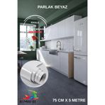 RİMAFOL Parlak Beyaz Yapışkanlı Mutfak Dolap ve Mobilya Kaplama Folyosu 75 CM X 5 METRE