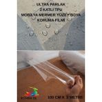 Rimafol Ultra Parlak 3 Katlı Mobilya Mermer Yüzey Boya Tpu Koruma Filmi 100 cm x 2 Metre - 100 x 200 cm - Şeffaf