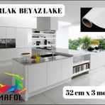RİMAFOL YAPIŞKANLI MUTFAK DOLAP TEZGAH VE MOBİLYA KAPLAMA FOLYOSU 52CMX3M PARLAK BEYAZ kapfol52x3parlak