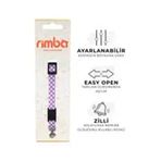 Rimba 22-30 cm 10 mm Lila-Beyaz Zilli Kolay Açılabilen Puantiyeli Kedi Boyun Tasması