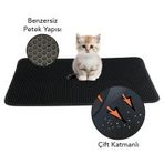 Rimba 40x60 cm Siyah Kedi Tuvaleti Önü Elekli Paspas