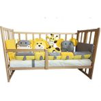 Rimini Baby Smartcrib Doğal Katlanır Beşik + İlk Arkadaşlarım Eğitici Uyku Seti Sarı 60 x 120 cm