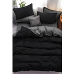 Rimo Home DARK SERİSİ TEK KİŞİLİK ÇİFT TARAFLI NEVRESİM TAKIMI BLACK - GREY