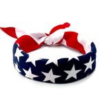 RIMYIUKU 2 adet Amerikan Bayrağı Bandana, 4 Temmuz Kafa Bandı, ABD Bayrağı Fuları, 4 Temmuz Eşarp Bayrak Şal Kırmızı Beyaz ve Mavi Vatansever Kafa Bandı, Kırmızı, L