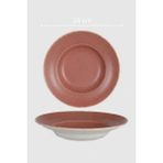 Rinart 6 Lı 26 cm Rosa Desenli Porselen Makarna Tabağı Şık Sunum ve Servis Tabağı - 225 ml - Krem