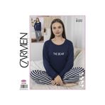 Ring Viskon Kumaş Kadın Pijama Takımı Lacivert M