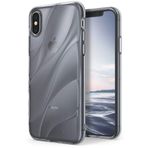 Ringke Flow iPhone X Kılıf Smoke Black - Dalga Efekti Hafif Esnek İnce Renkli Transparan 1.1 mm