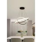 Rings Modern Tasarım Siyah Renk - Yatak Odası - Salon - Çocuk Odası - Mutfak Beyaz LED 2 Li Avize - Metal