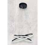 Rings Modern Tasarım Siyah Renk - Yatak Odası - Salon - Çocuk Odası - Mutfak Beyaz LED 3 Lü Avize - Metal