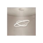 Rings Modern Tasarım - Yatak Odası - Salon - Çocuk Odası - Mutfak Beyaz Led 2 Li Avize (Beyaz)