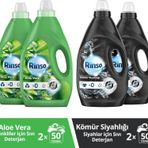 Rinso Sıvı Deterjan Aloe Vera Renki 3lt 2adet+ Sıvı Deterjan Kömür Siyahlığı Siyah 3lt 2adet