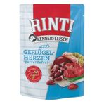 Rinti Pouch Sığır Etli ve Tavuk Yürekli Tahılsız 400 gr Köpek Konservesi