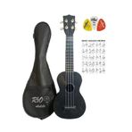 Rio Kompozit Kırılmaz Soprano Siyah Ukulele Kılıf Pena(54 CM)