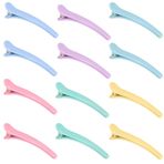 Rioa Saç Tokası - 12'li Paket Çok Renkli Plastik Ördek Diş Klipsi Kadın Şekillendirme ve Bölümleme için. Kalın ve İnce Saçlar için Kaymaz. Mükemmel Anneler Günü veya Doğum Günü Hediyesi - Profesyonel Salon Kalitesi