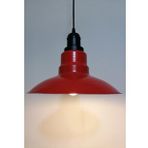 RİOLİGHT 1RETRO,RUSTİK,MODERN KIRMIZI İÇİ BEYAZ MUTAFA,ODA,CAFE İÇİN METAL SARKIT AVİZE ÇAP:30CM