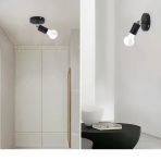 Riolight Modern Krom Mafsal Hareketli Başlık 1Xe27 Duylu Siyah Metal Spot Duvar Aplik