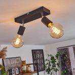 Riolight Modern Siyah 2XE27 Mafsallı Hareketli Başlık(Glop Ampul Hariç) Metal Spot Avize
