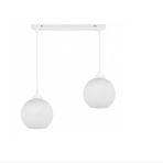 RİOLIGHT MODERN,RETRO,VİNTAGE OPALBEYAZ1 CAMLI 2XE27 SIRALI BEYAZ METAL GÖVDE MASA ÜSTÜ SARKIT AVİZE