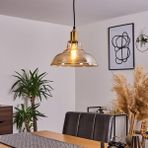 Riolight modern,rustik,vintage mutfak,oda,cafe,oteller için bal cam 1xe27 sarkıt avize çap:28cm