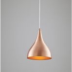 Riolight modern,rustik,vintage mutfak,oda,cafe,oteller için matt bakır 1xe27 metal sarkıt avize çap:20cm - Bal Sarısı