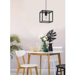 RİOLİGHT MODERN,VİNTAGE SİYAH 25X25CM 1XE27 DUYLU KÜP METAL SARKIT TEKLİ AVİZE