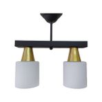 Riolight Modern,vintage,retro Sıralı Siyah ikili 2xe27 Opal Camlı Sarkıt avize Uzunluk:30cm - Beyaz