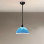 Riolight Modern,vintage,retro,rustik Açık Mavi 1xe27 Duylu Metal Tekli Sarkıt Avize Çap:30cm