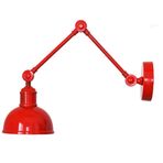 RİOLİGHT MODERN,VİNTAGE,RUSTİK KIRMIZI 1XE27 DUYLU METAL HAREKETLİ BAŞLIK AKROBAT DUVAR APLİK