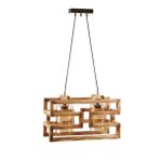 RİOLİGHT RETRO AHŞAP İKİLİ AVİZE UZUNLUK: 40CM RIO000331