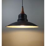 Riolight Retro Bakır Askılı Tekli Metal Sarkıt Avize Şapka Çapı: 30CM - Siyah - 1